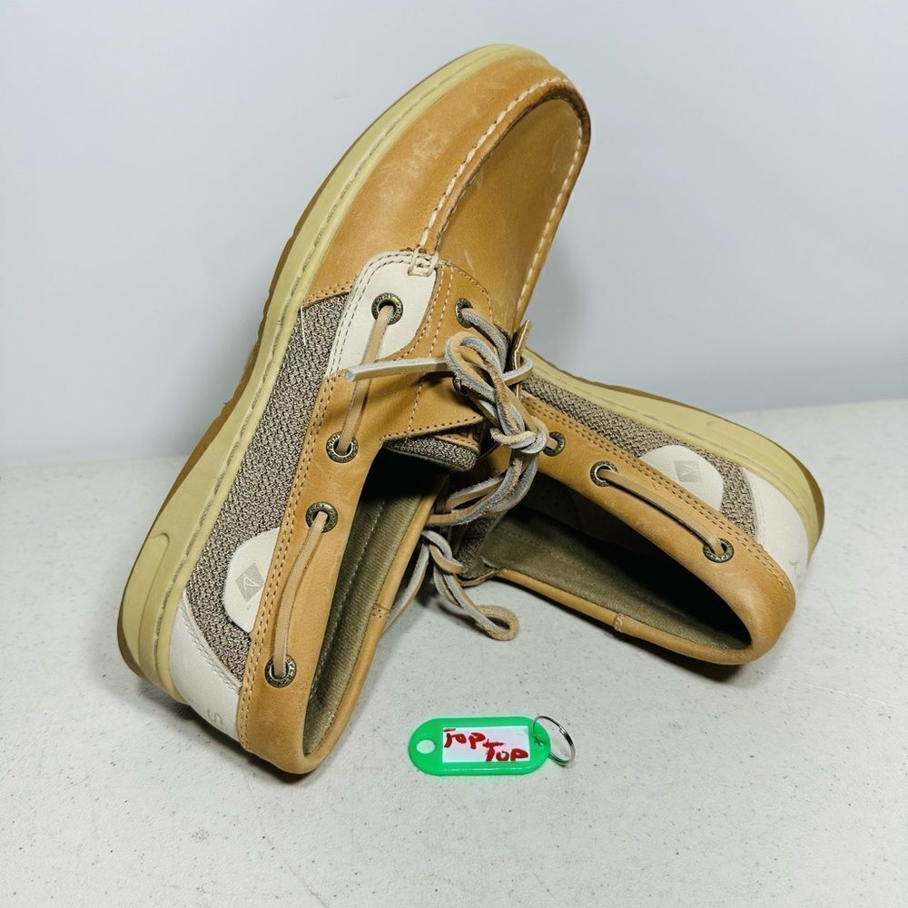 Sperry Top-Sider Women's Bluefish 2 Eye Boat Shoe Linen Oat Size 8M